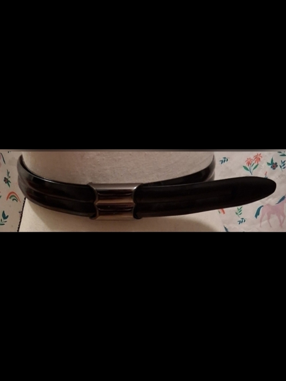 EUC Bally Black Patent Leather Casual Everyday Preppy Unisex Belt 43in